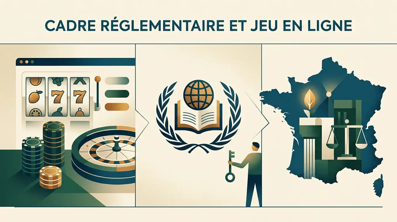 Illustration éditoriale séparant produit Aerobet, licence d'Anjouan et cadre ANJ